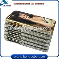 wholsale Sublimation crystal case for iphone6 4.7 inch,sublimation diamond mobile phone cover,sublimation bling phone case