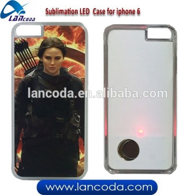 New arrival Sublimation flashing LED phone Case for iphone6,sublimation LED case, LED sublimation phone cover